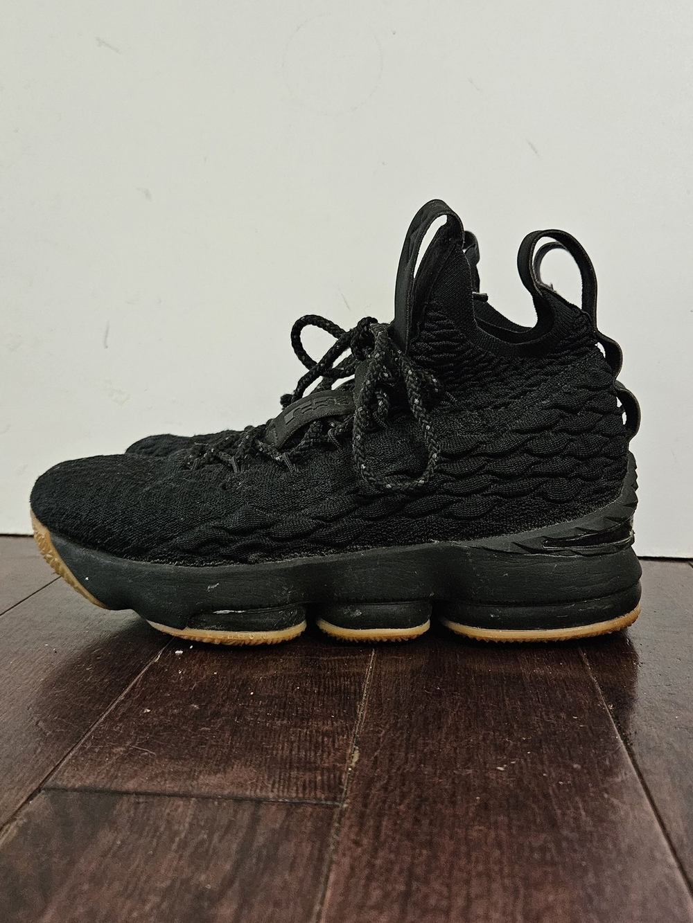 Youth Nike LeBron 15 Black Gum Sneakers